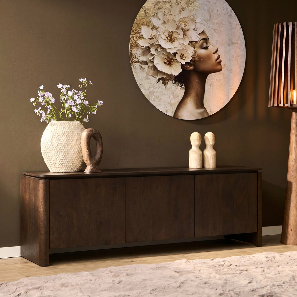 Tv meubel Dallas  Bruin Mangohout 165 cm Starfurn