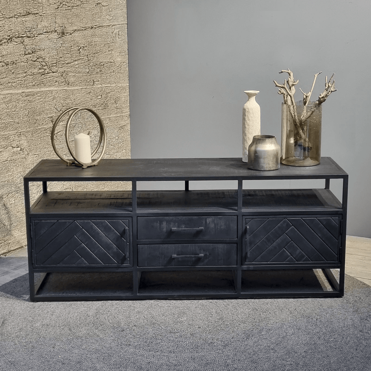 Tv-Meubel Jax Zwart 150 Benoa