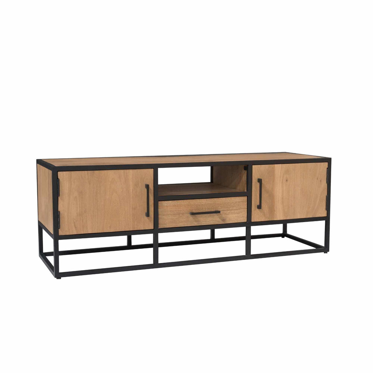 TV-meubel - Naturel Mangohout - 145 cm - 2 Deuren & 1 Lade Entertainment Centers & TV Stands Starfurn