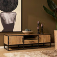 TV-meubel - Naturel Mangohout - 180 cm - 2 Deuren & 1 Lade Entertainment Centers & TV Stands Starfurn