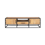TV-meubel - Naturel Mangohout - 180 cm - 2 Deuren & 1 Lade Entertainment Centers & TV Stands Starfurn