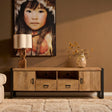 Tv-meubel - Naturel Mangohout - 200x45 cm - 2 Deuren, 2 Laden & Open Vak Entertainment Centers & TV Stands Starfurn