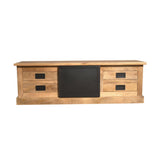Tv-meubel - Naturel - Mangohout - Metaal - 155 cm - 4 Lades - 1 Deur Entertainment Centers & TV Stands Starfurn
