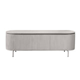 Tv-meubel - Taupe Mangohout - 165 cm - Verticaal Lattenpatroon Entertainment Centers & TV Stands Starfurn