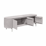 Tv-meubel - Taupe Mangohout - 165 cm - Verticaal Lattenpatroon Entertainment Centers & TV Stands Starfurn