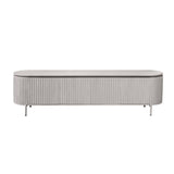 Tv-meubel - Taupe Mangohout - 210 cm - Verticaal Lattenpatroon Entertainment Centers & TV Stands Starfurn