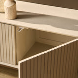 Tv-meubel - Zand Mangohout met Lattenpatroon - 165x45 cm - 4 Deuren Entertainment Centers & TV Stands Starfurn