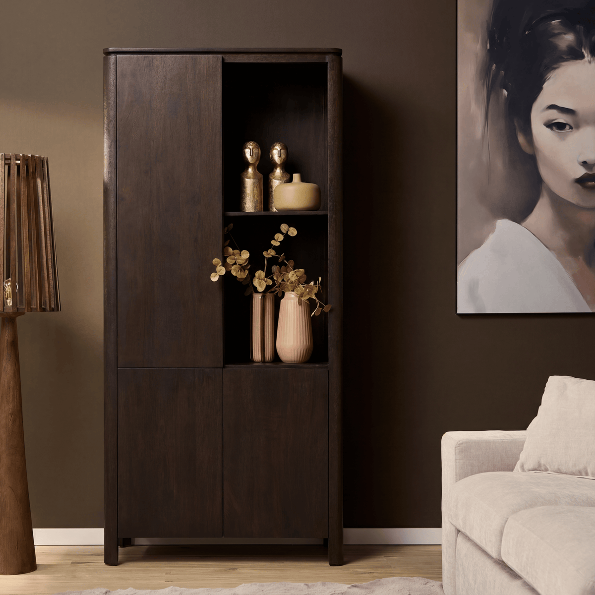 Vakkenkast Dallas Bruin Mangohout 90 cm Starfurn