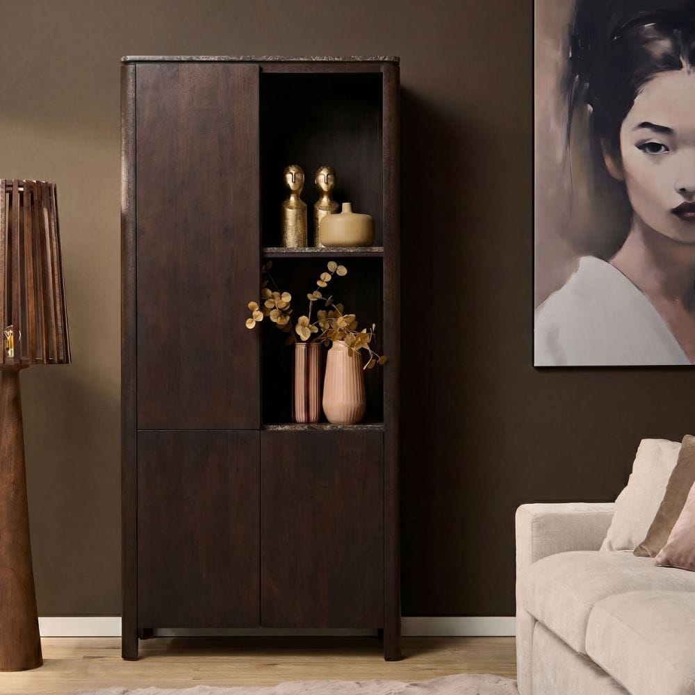 Vakkenkast Dallas Bruin Mangohout 90 cm Starfurn