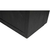 Vakkenkast - Zwart Mangohout - 90x200 cm - 2 Deuren & 5 Open Vakken Bookcases & Standing Shelves Starfurn