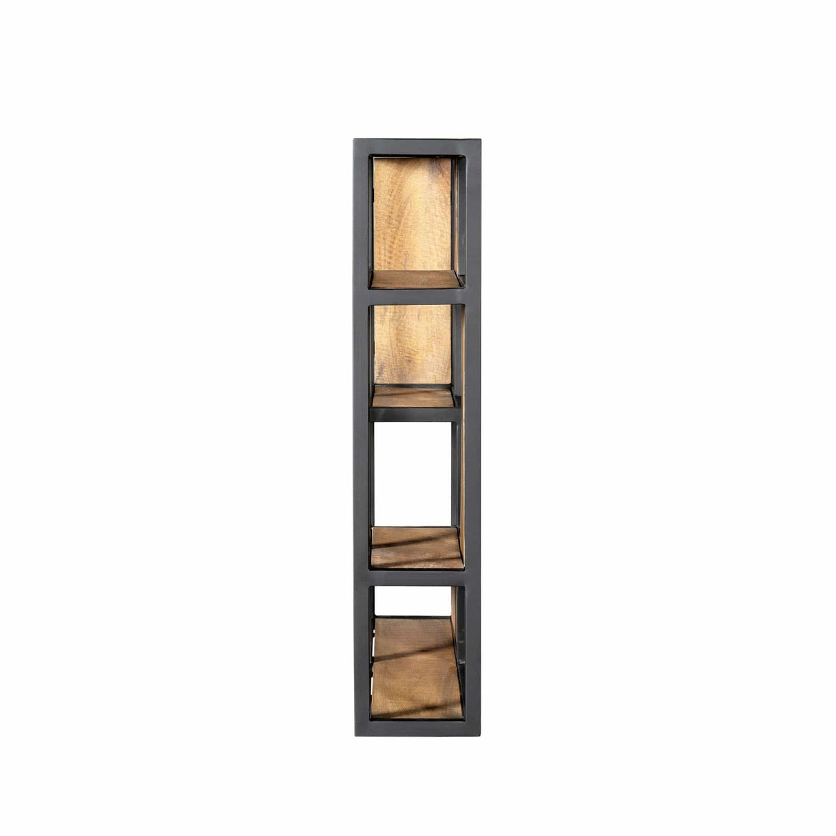 Vierkant Wandrek - Naturel Mangohout - 75x75 cm - Industrieel Metalen Frame Floating Wall Shelves & Ledges Starfurn