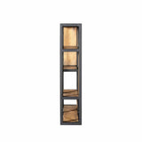 Vierkant Wandrek - Naturel Mangohout - 75x75 cm - Industrieel Metalen Frame Floating Wall Shelves & Ledges Starfurn