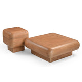 Vierkante Bijzettafel - Naturel Mangohout - 45 cm - Organische Hoeken End Tables Starfurn