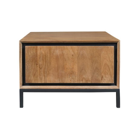 Vierkante bijzettafel van naturel mangohout met opbergvak, 60 cm, foto 4