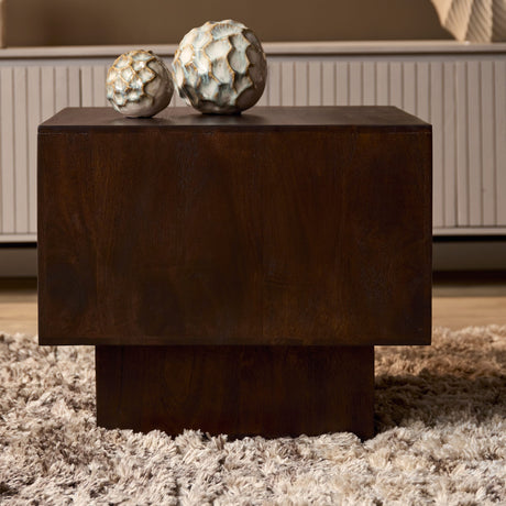 Vierkante Salontafel - Bruin Mangohout - Modern Blokdesign - 56 cm Coffee Tables Starfurn
