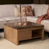 Vierkante Salontafel Dallas Naturel Mangohout 80 cm Starfurn