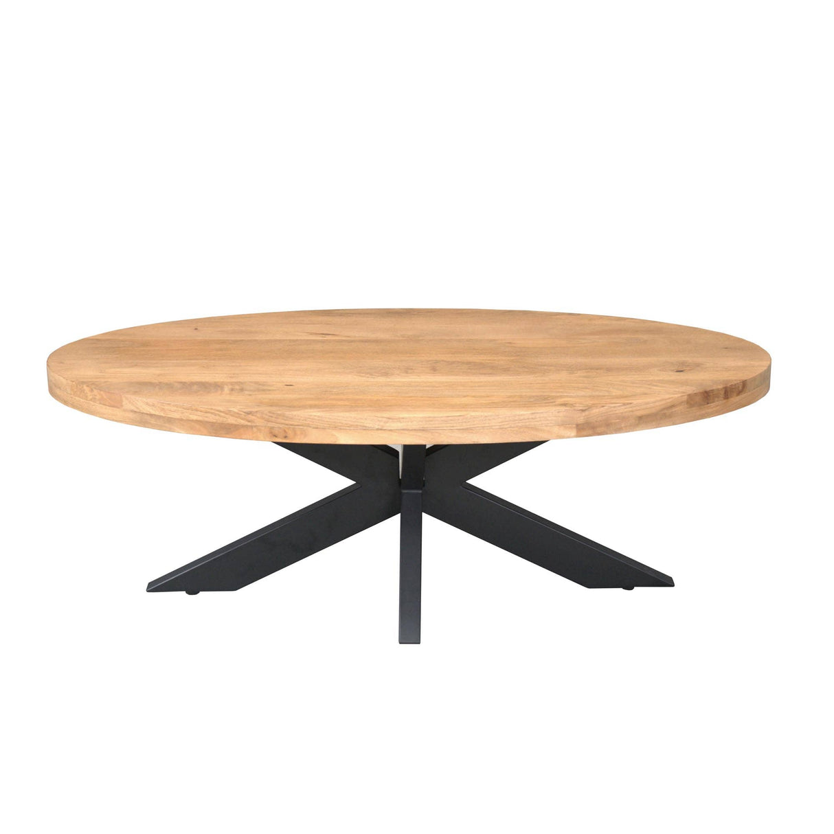Vierkante Salontafel - Naturel Mangohout - 80x80 cm - Met Schuifdeuren en Lades Coffee Tables Starfurn