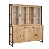 Vierkante Salontafel - Naturel Mangohout - 80x80 cm - Met Schuifdeuren en Lades Coffee Tables Starfurn