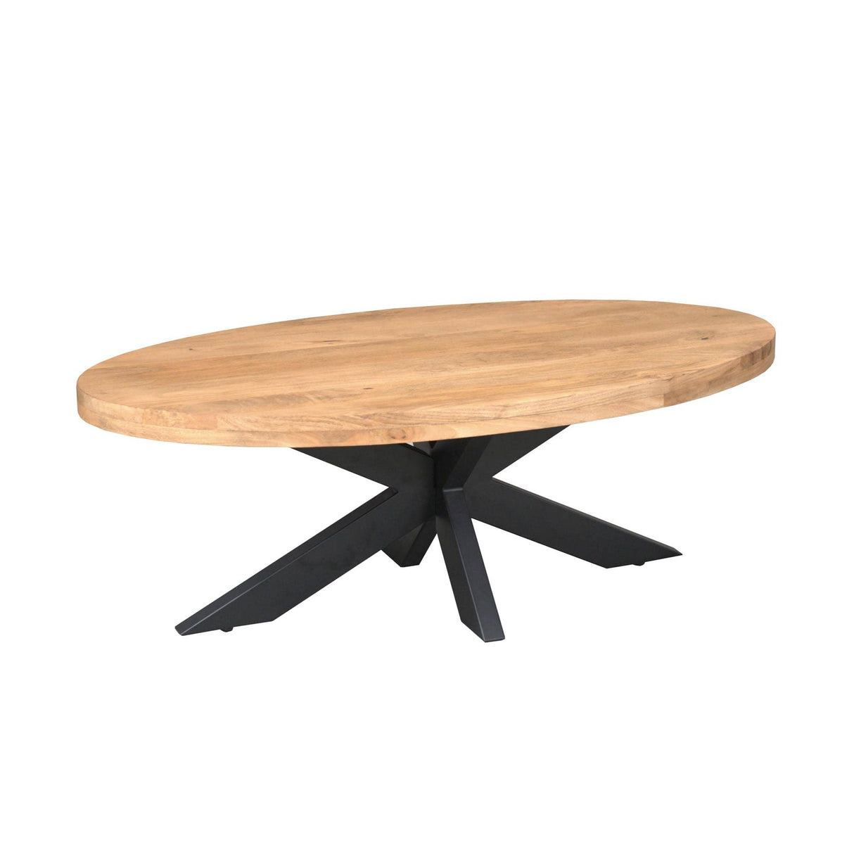 Vierkante Salontafel - Naturel Mangohout - 80x80 cm - Met Schuifdeuren en Lades Coffee Tables Starfurn