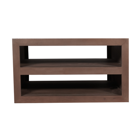 Vierkante salontafel van walnoot mangohout, 80 cm, modern blokdesign, foto 4