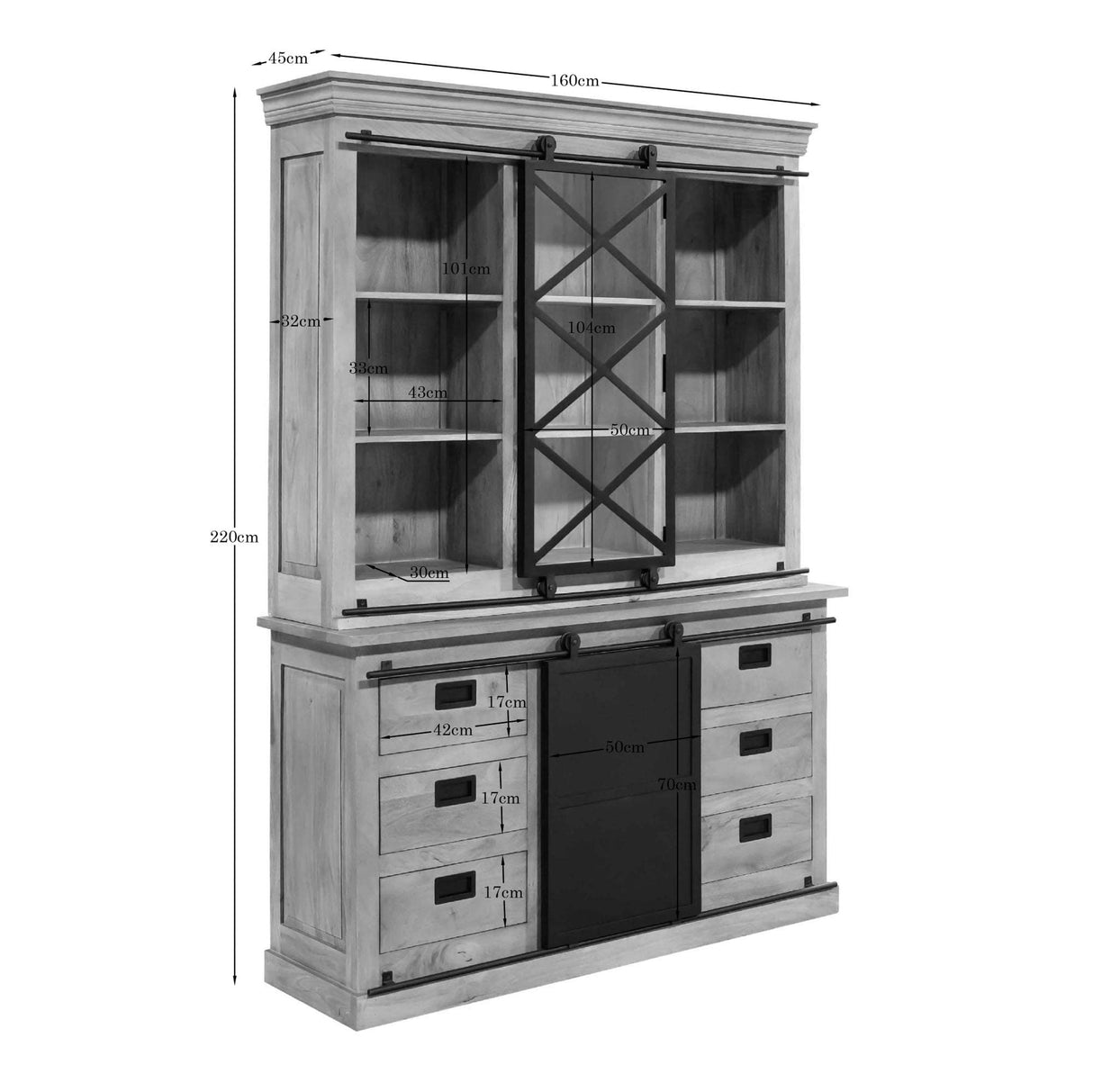 Vitrinekast Fresno | 160 cm Starfurn