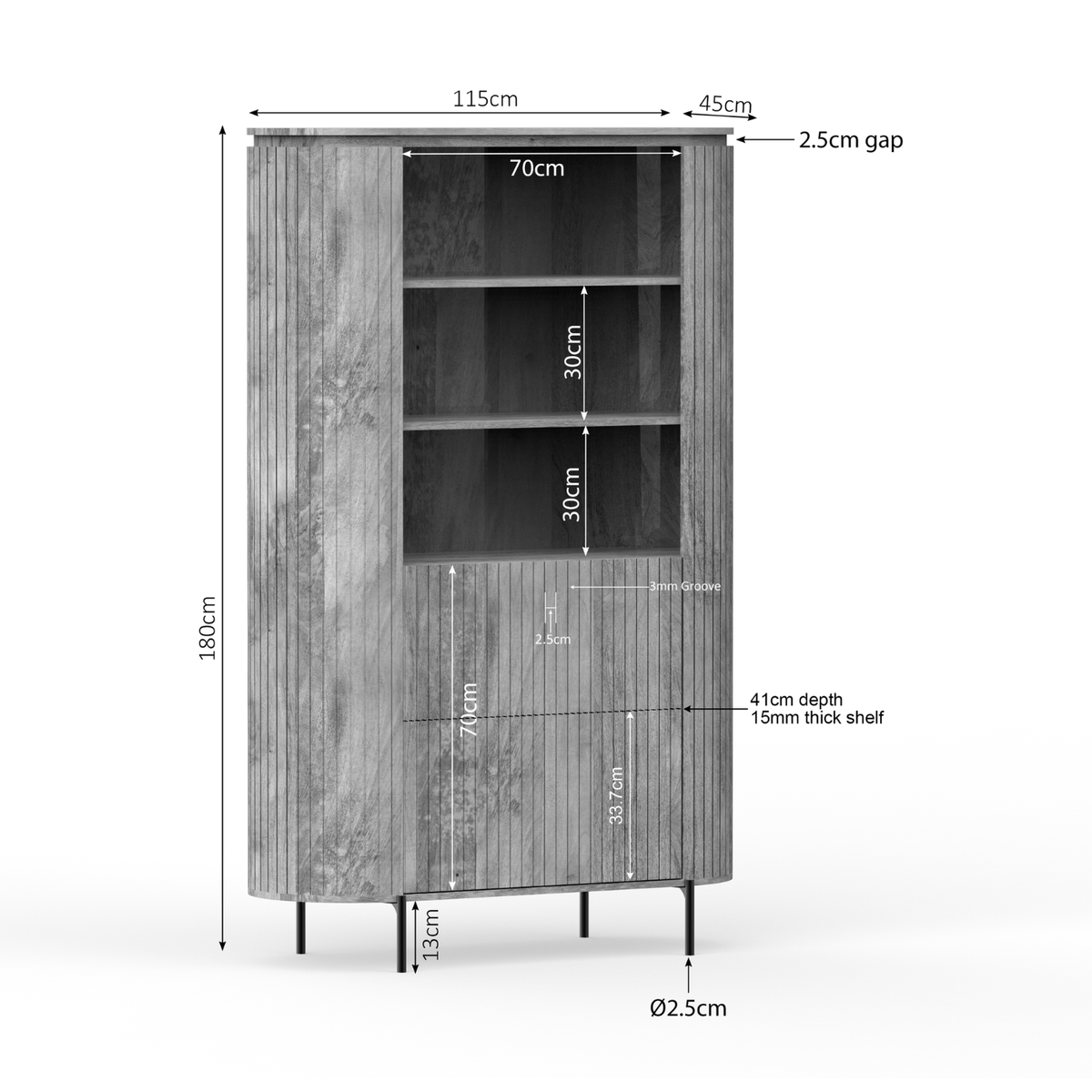 Wandkast Solana | 115 cm | Taupe Starfurn