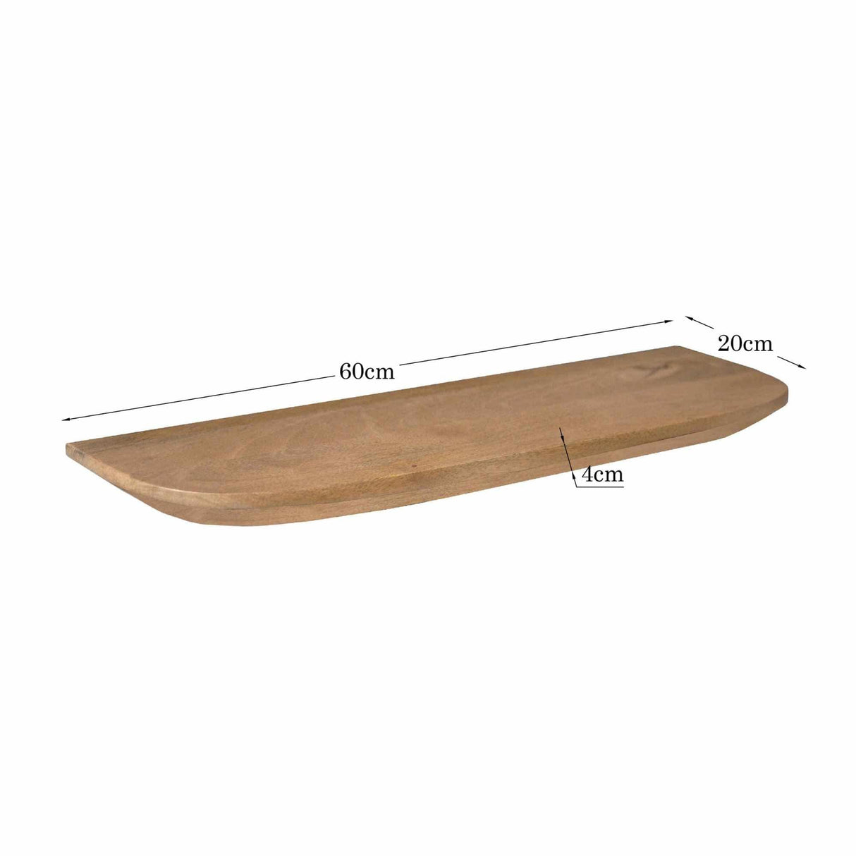 Wandplank - Naturel Mangohout - 60 cm - Set van 3 Floating Wall Shelves & Ledges Starfurn