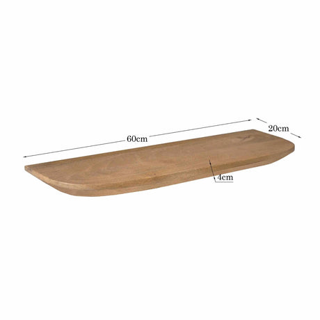 Wandplank - Naturel Mangohout - 60 cm - Set van 3 Floating Wall Shelves & Ledges Starfurn