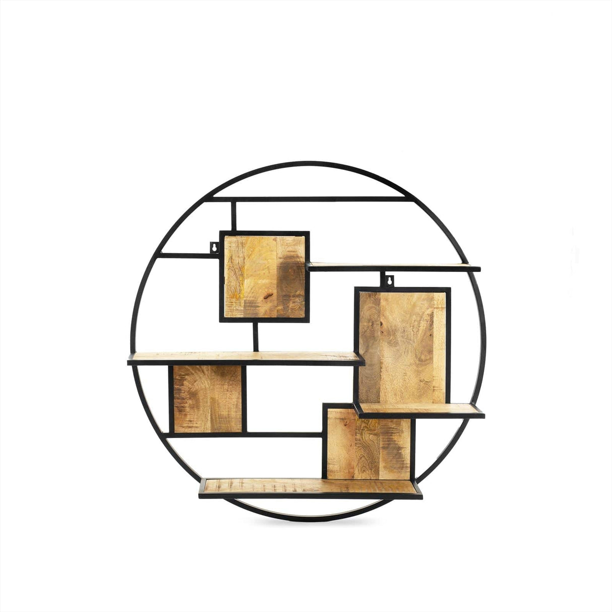 Wandrek Rond Metaal met Planken 80 Benoa