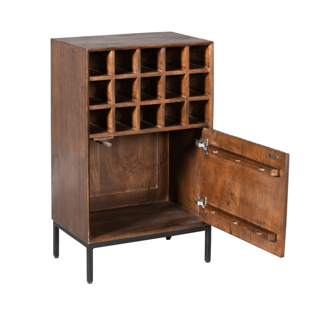 Wijnkast - Bruin - Mangohout - 55 cm - 15 Vakken Wine & Liquor Cabinets Starfurn