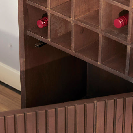 Wijnkast - Bruin - Mangohout - 55 cm - 15 Vakken Wine & Liquor Cabinets Starfurn