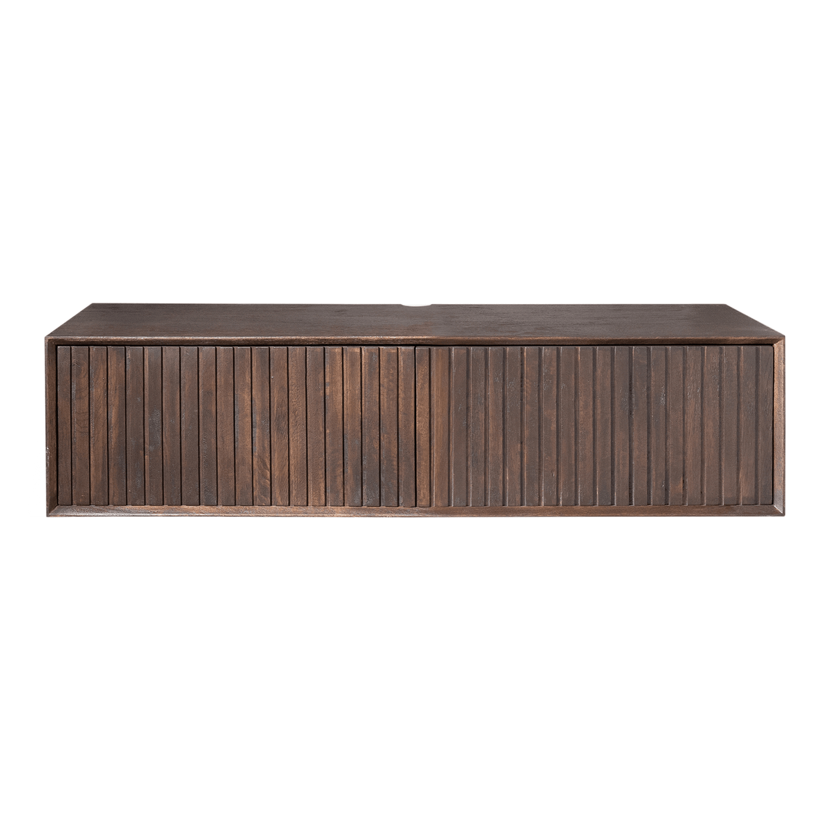 Zwevend TV-meubel - Bruin Mangohout - 120 cm - Lattenstructuur Entertainment Centers & TV Stands Starfurn