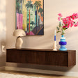 Zwevend TV-meubel - Bruin Mangohout - 160 cm - Lattenstructuur Entertainment Centers & TV Stands Starfurn