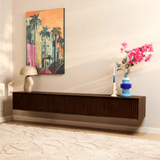 Zwevend TV-meubel - Bruin Mangohout - 200 cm - Lattenstructuur Entertainment Centers & TV Stands Starfurn