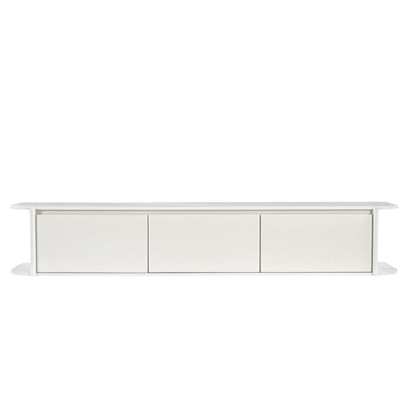 Zwevend tv-meubel van massief mangohout in off-white, 200 cm breed