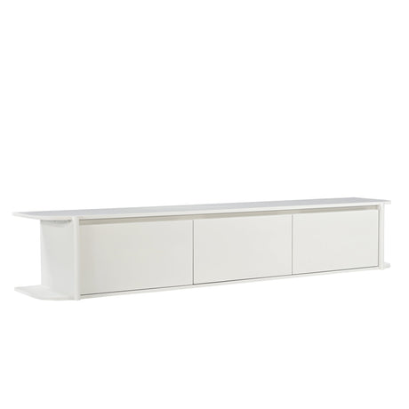 Zwevend tv-meubel van massief mangohout in off-white, 200 cm breed, foto 2