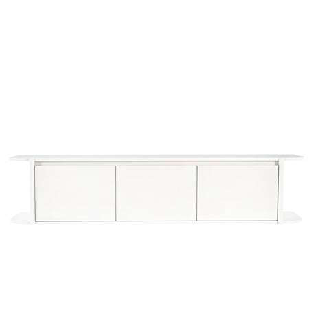 Zwevend tv-meubel van massief mangohout in off-white, 160 cm breed