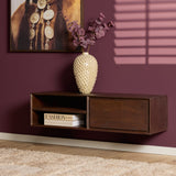 Zwevend Tv-meubel - Naturel Mangohout - 120 cm - 1 Lade & 2 Open Vakken Entertainment Centers & TV Stands Starfurn