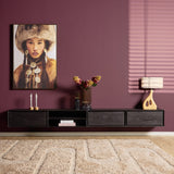 Zwevend Tv-meubel - Naturel Mangohout - 120 cm - 1 Lade & 2 Open Vakken Entertainment Centers & TV Stands Starfurn