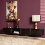 Zwevend Tv-meubel - Naturel Mangohout - 120 cm - 1 Lade & 2 Open Vakken Entertainment Centers & TV Stands Starfurn