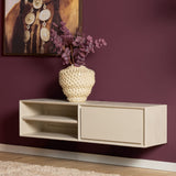 Zwevend Tv-meubel - Naturel Mangohout - 120 cm - 1 Lade & 2 Open Vakken Entertainment Centers & TV Stands Starfurn