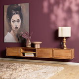 Zwevend Tv-meubel - Naturel Mangohout - 120 cm - 1 Lade & 2 Open Vakken Entertainment Centers & TV Stands Starfurn