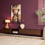 Zwevend Tv-meubel - Naturel Mangohout - 120 cm - 1 Lade & 2 Open Vakken Entertainment Centers & TV Stands Starfurn