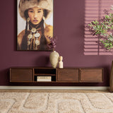 Zwevend Tv-meubel - Naturel Mangohout - 120 cm - 1 Lade & 2 Open Vakken Entertainment Centers & TV Stands Starfurn