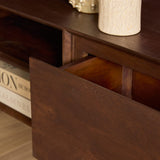 Zwevend Tv-meubel - Naturel Mangohout - 120 cm - 1 Lade & 2 Open Vakken Entertainment Centers & TV Stands Starfurn