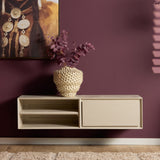 Zwevend Tv-meubel - Naturel Mangohout - 120 cm - 1 Lade & 2 Open Vakken Entertainment Centers & TV Stands Starfurn