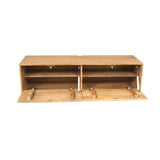 Zwevend TV-meubel - Naturel Mangohout - 120 cm - 2 Deuren - Push-to-Open Entertainment Centers & TV Stands Starfurn