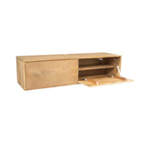 Zwevend TV-meubel - Naturel Mangohout - 120 cm - 2 Deuren - Push-to-Open Entertainment Centers & TV Stands Starfurn