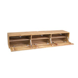 Zwevend TV-meubel - Naturel Mangohout - 160 cm - 3 Deuren - Push-to-Open Entertainment Centers & TV Stands Starfurn