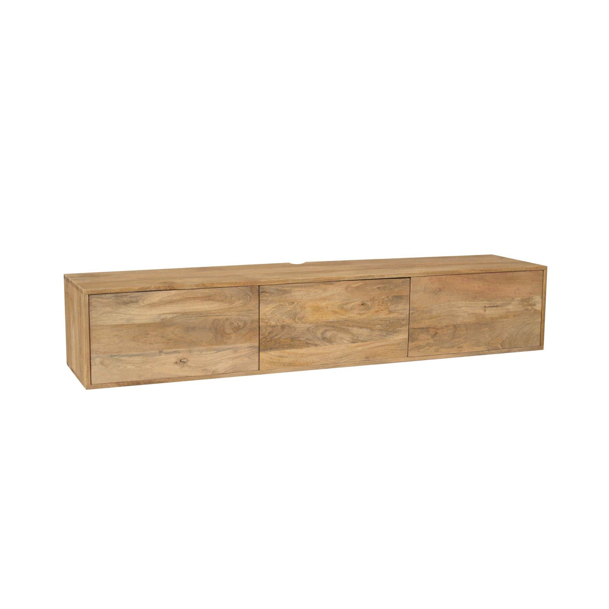 Zwevend TV-meubel - Naturel Mangohout - 160 cm - 3 Deuren - Push-to-Open Entertainment Centers & TV Stands Starfurn